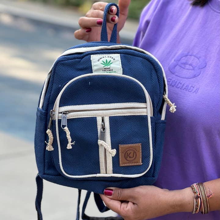 Lungta Imports - Wholesale Backpack - Women's - Handmade Lightweight Natural Hemp Himalayan Nepal Minipack (4