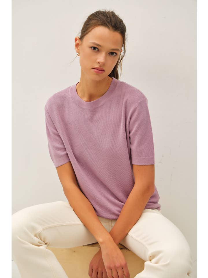 Be Cool - Wholesale Knit Sweater - Women's - CASHMERE BLENDED SHORT SLEEVE SWEATER 15