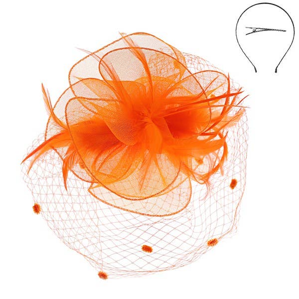 anbfashion - Wholesale Fascinator Hat - Women's - KENTUCKY DERBY FLOWER FEATHERS VEILED FASCINATOR HTH25915
