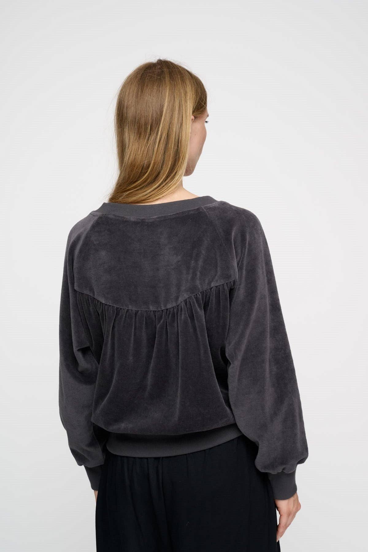 dark grey anna v-neck velvet for wholesale on Faire3