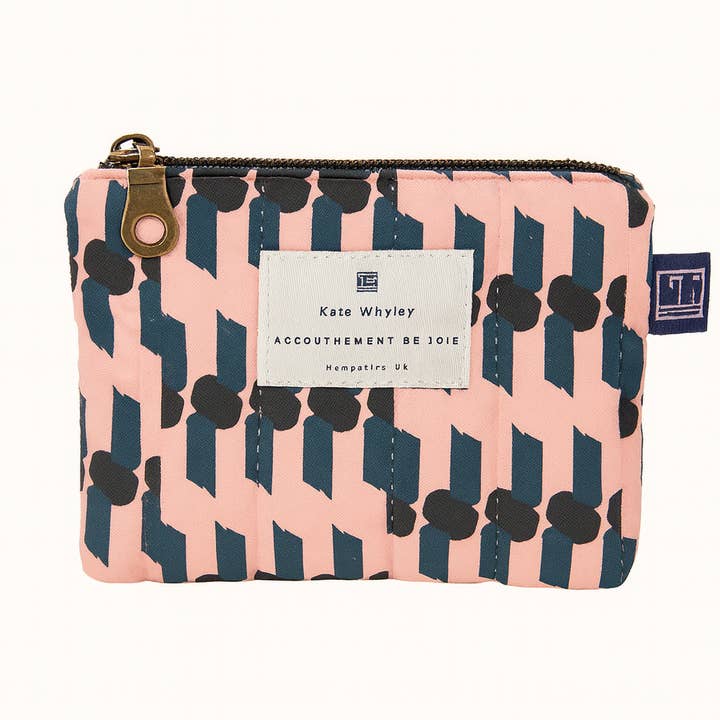 Pink Peony print design accessories pouch 3 sizes for wholesale by Kate Whyley