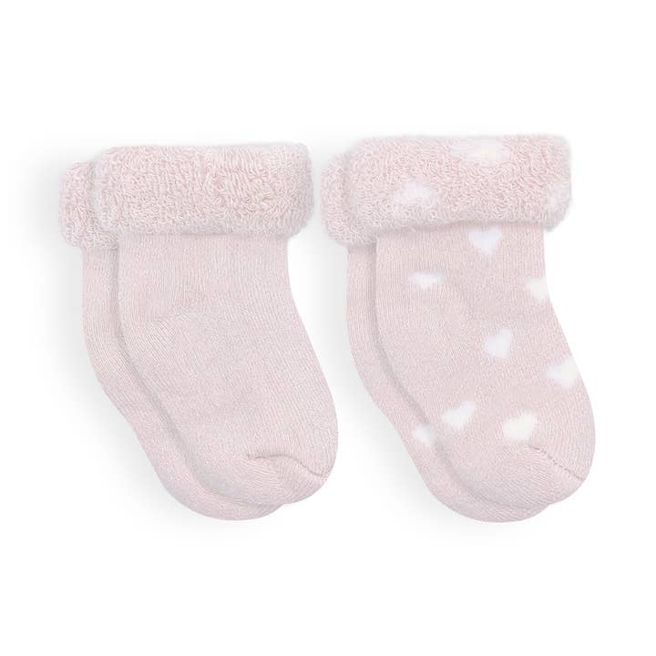 Solid/Stars Kindersokken - Set van 2 stuks - Roze voor wholesale door Kushies Baby