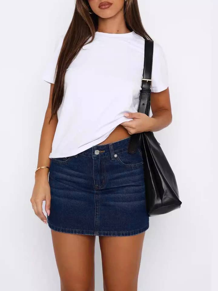 Vintage Slim Fit Denim Skirt for wholesale by Rosa Clothing