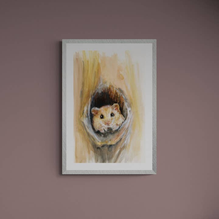 Wendy Laverick – wholesale Art print – Framed Print Lewis the Dormouse2