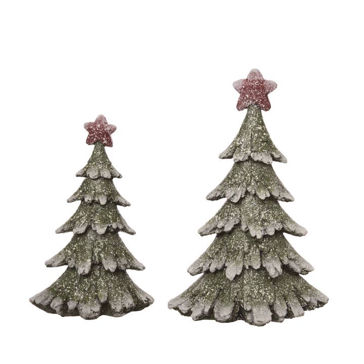 Multicolor SALE Resin 15 in. Christmas Gleaming Christmas Trees Set 2 for wholesale on Faire