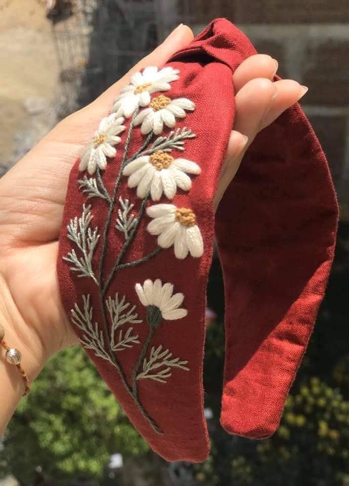 Quince Fables - Wholesale Fashion Headband - Women's - Floral Embroidered Linen Knot Turban, Collection Sofia ✅0