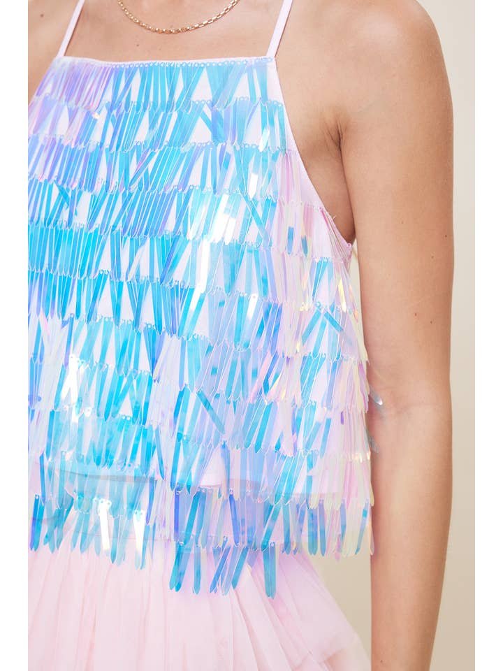 idem ditto - Vente Caraco – femme - CAMISOLE À SEQUINS TEXTURÉS ÉTINCELANTS AVEC DOS CROISÉ14