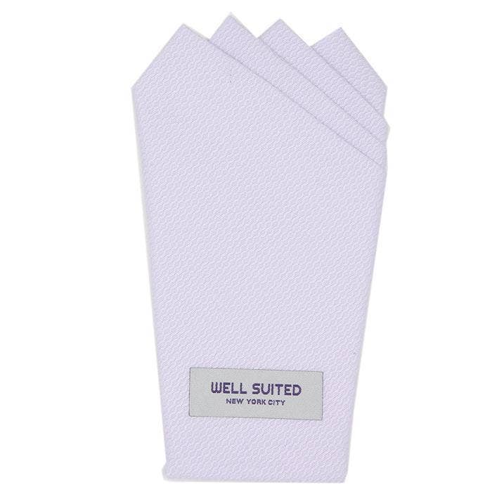 Lilac Cotton Pique Four Point Fold Pocket Square for wholesale by Well Suited NYC