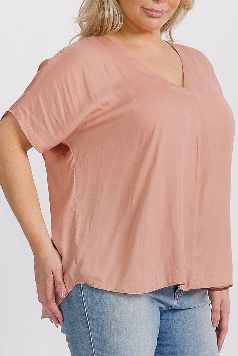 ROUSSEAU - Venta al por mayor Blusa - Mujer - Blusa túnica de manga corta con cuello en V4