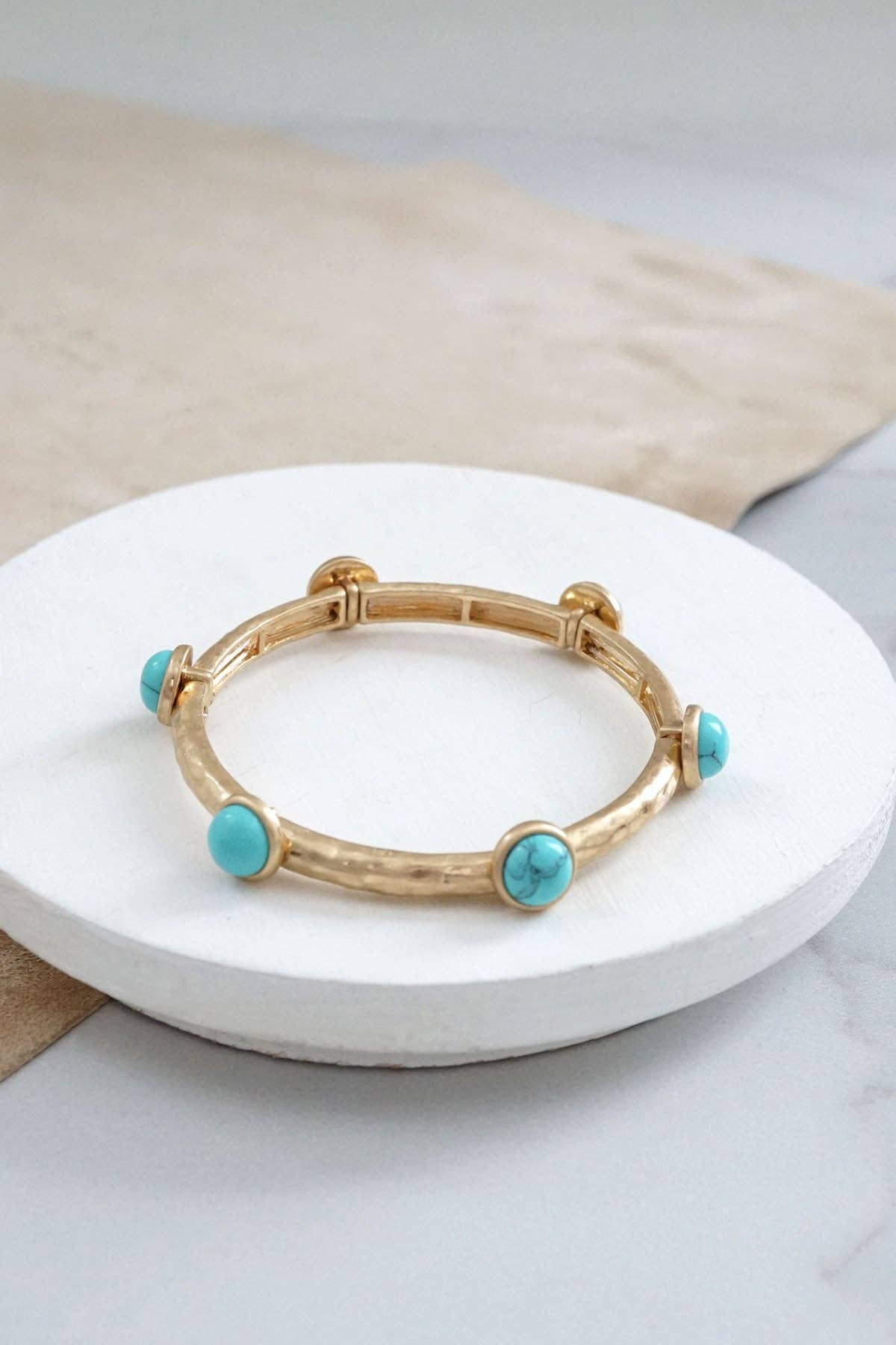 PennyLine inc - Wholesale Bangle Bracelet - Jeweled Golden Bangle with semi precious stone dots5