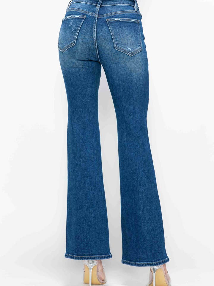 Medium Blue HIGH RISE BOOT CUT LEG #BT5022 for wholesale on Faire3