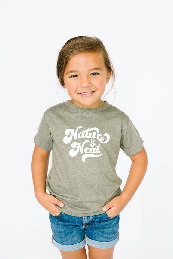 Nature Supply Co - Wholesale Screen Printed T-Shirt - Kids - Nature Is Neat Kids T-shirt | Eco Friendly Retro Graphic Tee5
