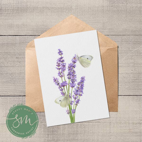 Carte de vœux lavande pour la vente par Stacey Moore Ltd