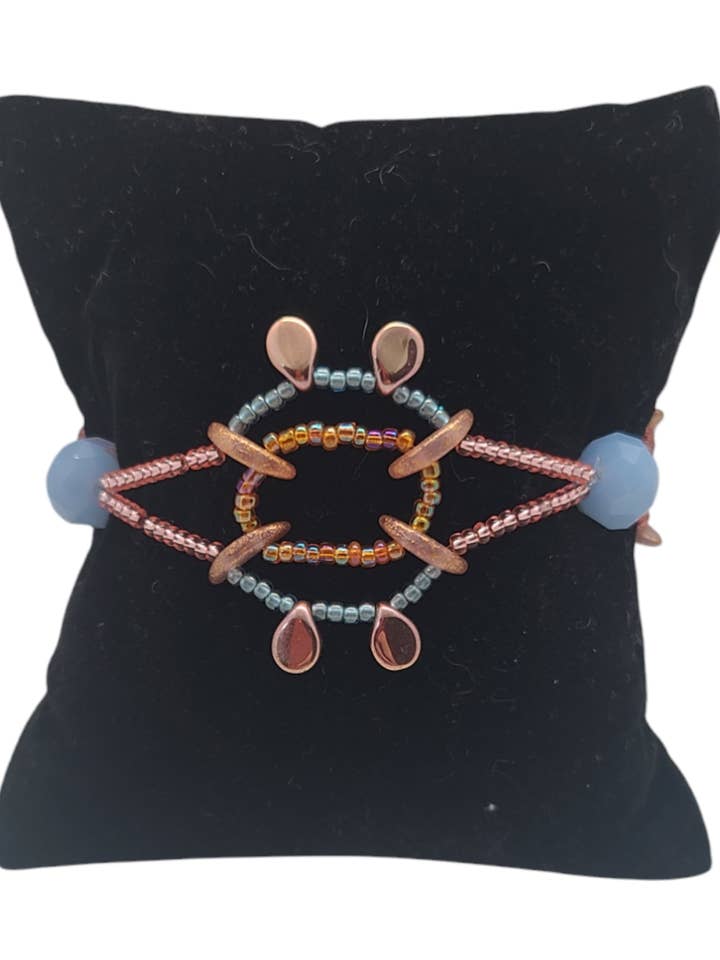 Winter Sunrise Half Moon Bracelet for wholesale by Tsuga Beadwork