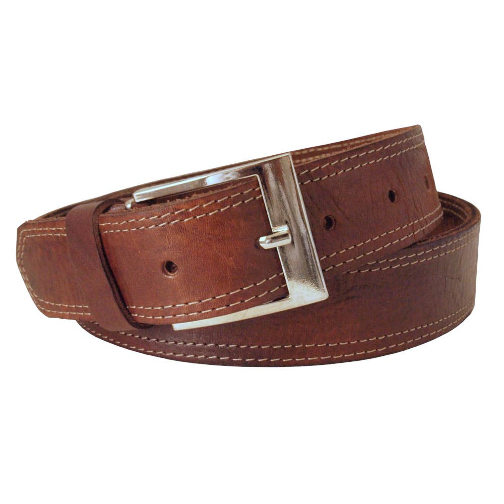 BERBER LEATHER – wholesale Belt – Men's – Men's Double Stitched Leather Belt1