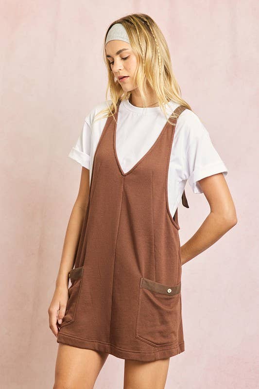 ILLA ILLA - Wholesale Dress - Women's - Cotton Terry Twill Tape Overall Mini Dress19