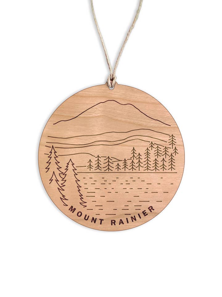 Mt. Rainier Round Christmas Ornament for wholesale by Forever Northwest