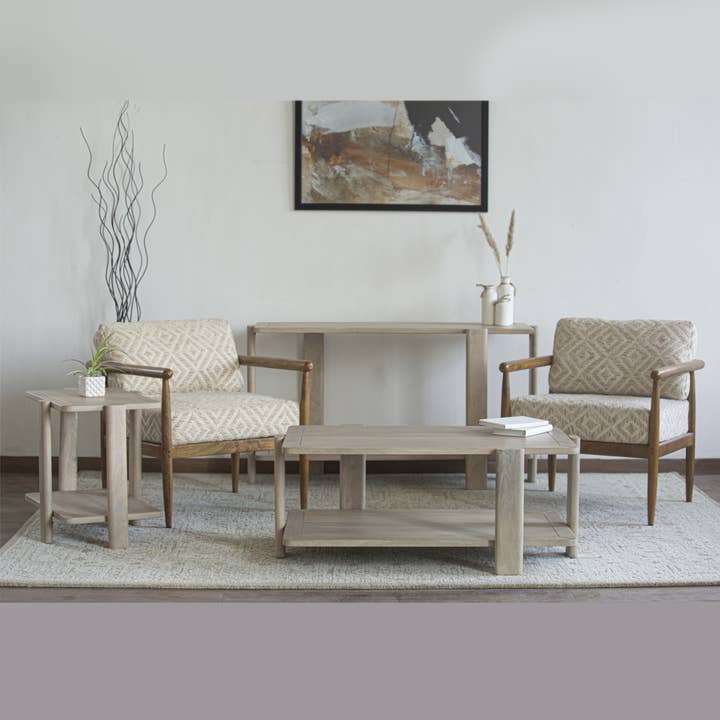 Mango Furniture Inc. - Vente Console - Console en bois massif Ariah avec étagère4