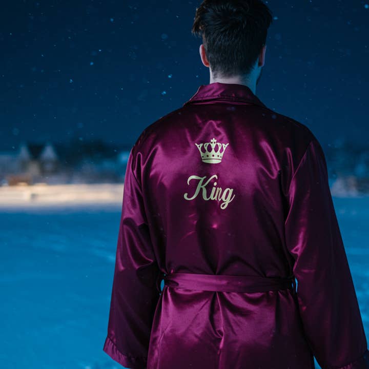 The Blissful – wholesale Morgonrock - Herr – Personlig satinrock för män med boxershorts – bestmansrock2