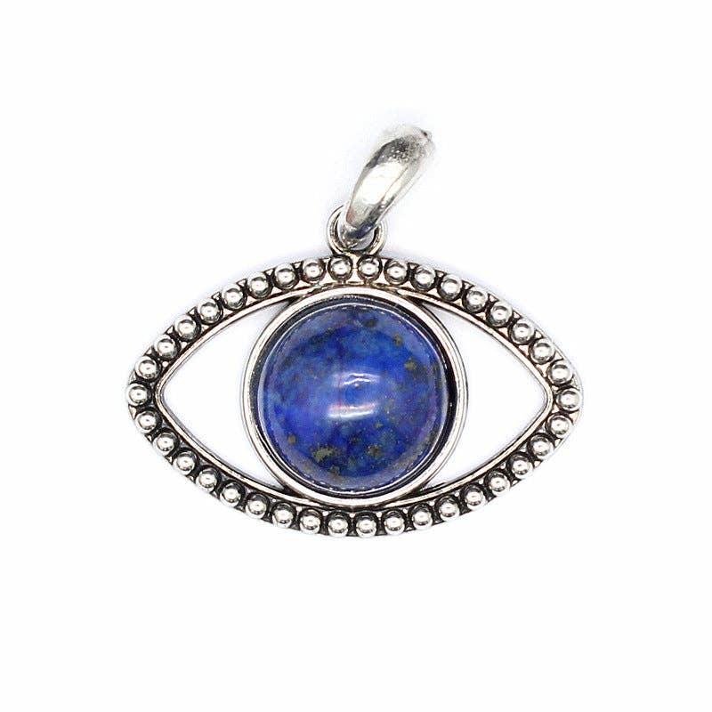 Mio Queena - Wholesale Individual Charm/Pendant - Vintage Natural Stone Evil Eye Charms (Single Pendant) - CS5