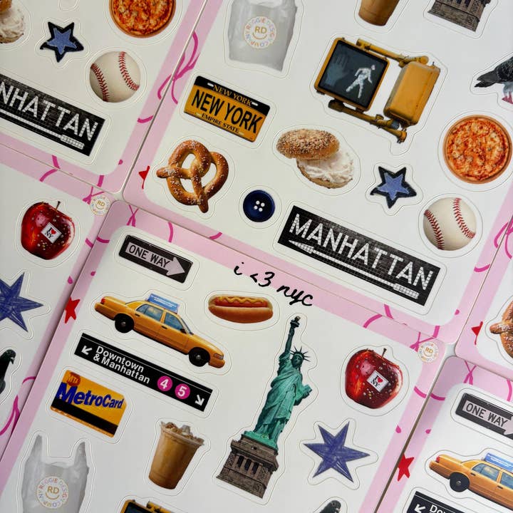 ReggieDesignCo - Wholesale Sticker - New York Junk Journal 5x7 Sticker Sheet6