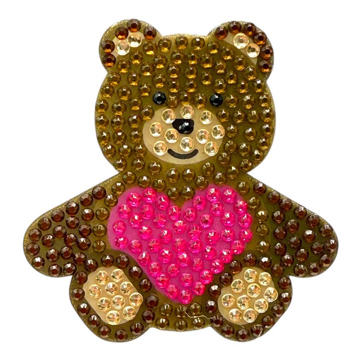 Teddy Bear 2" Rhinestone Sticker for wholesale by StickerBeans