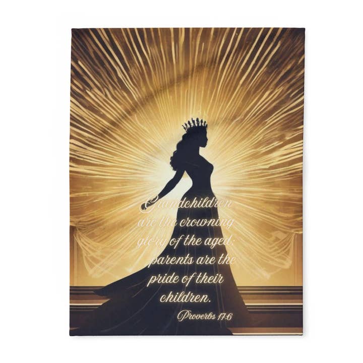 Manta de Lana con Proverbios Coronados 17:6, Decoración Acogedora para el Hogar para venta al por mayor de LadyKCreations1