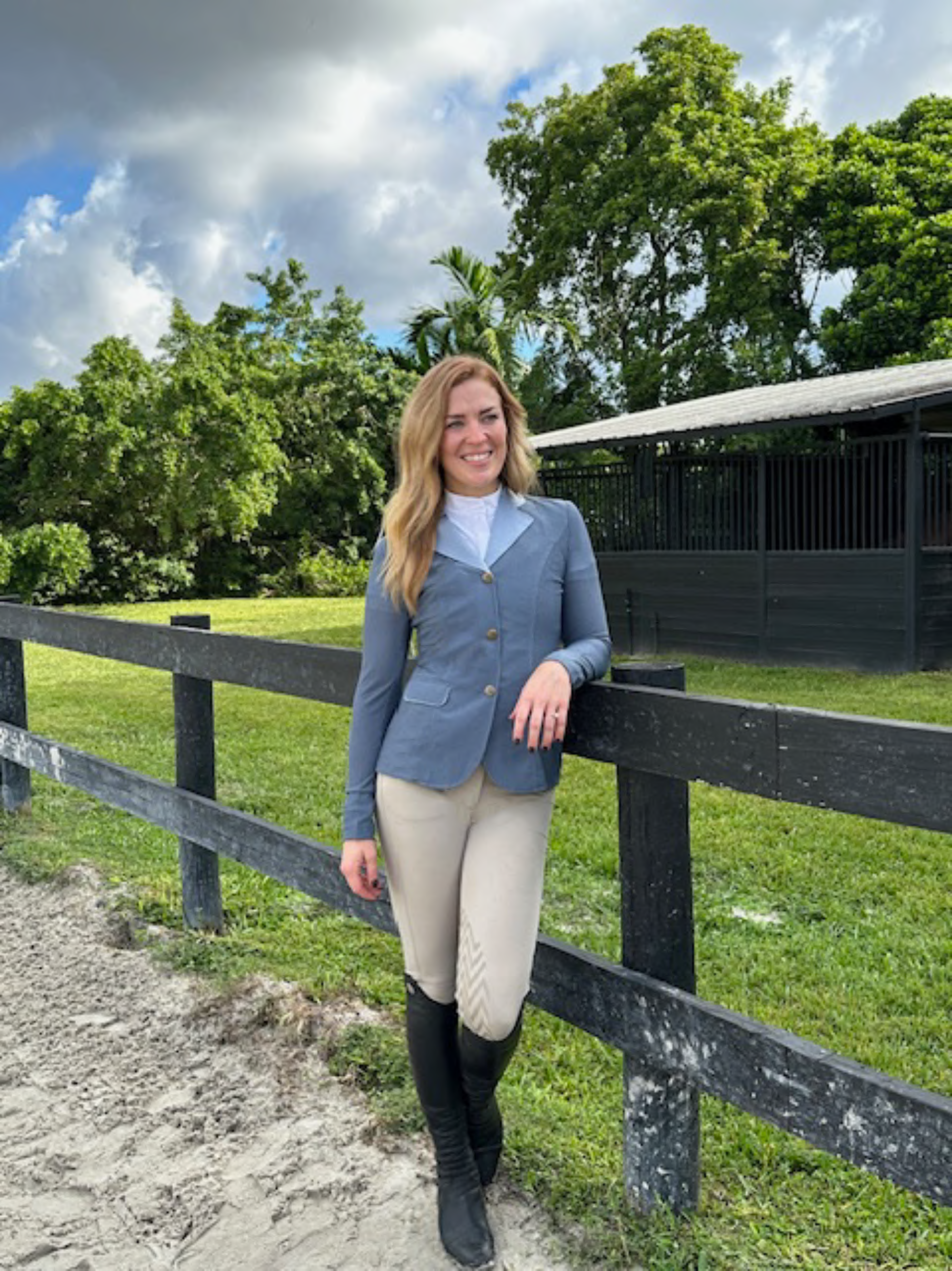 Kathryn Lily Equestrian - Wholesale Jacket - Women's - French Blue Mesh Jacket1