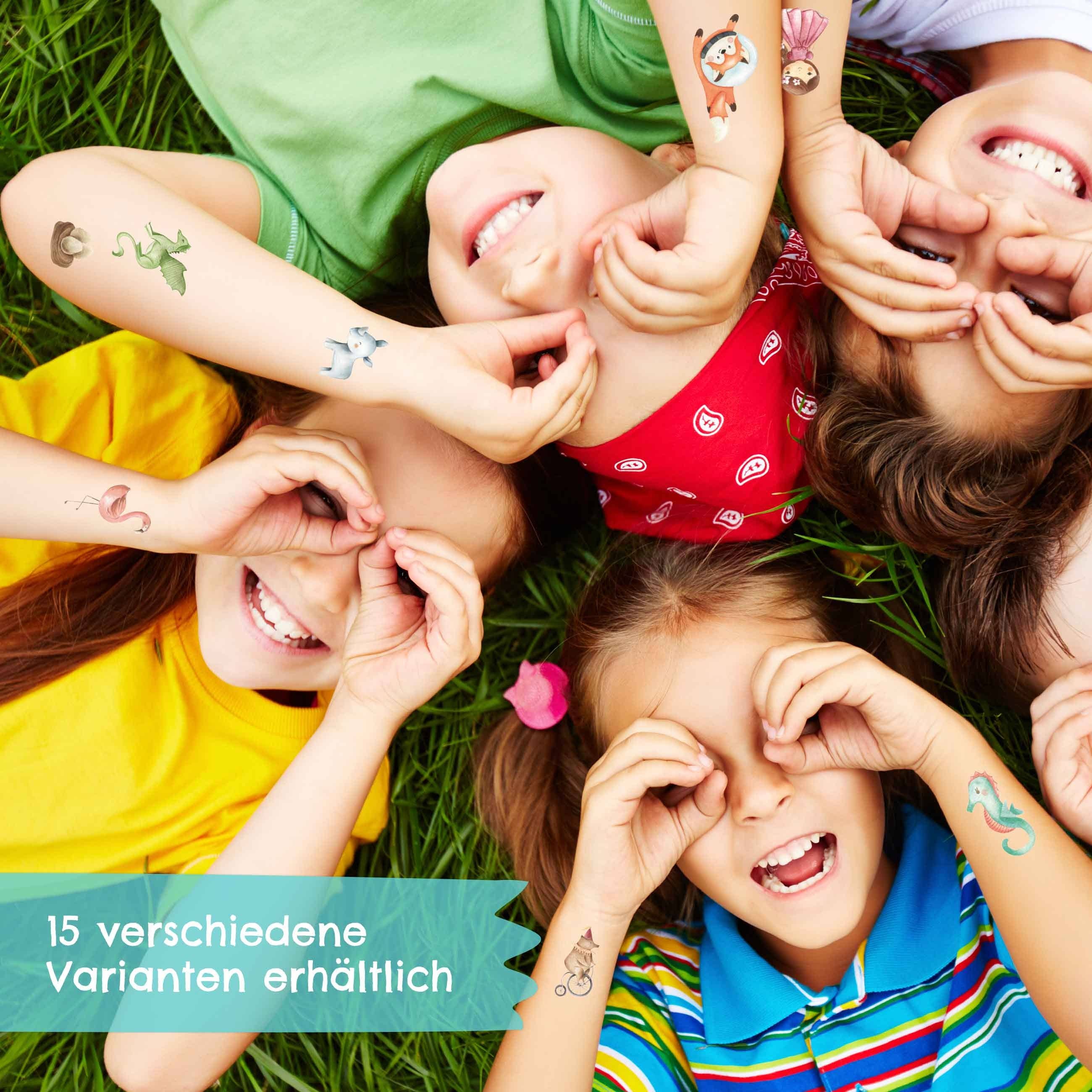 Papierdrachen - Wholesale Temporary Tattoo - Kids - Children's birthday tattoo set 5 colorful mix4