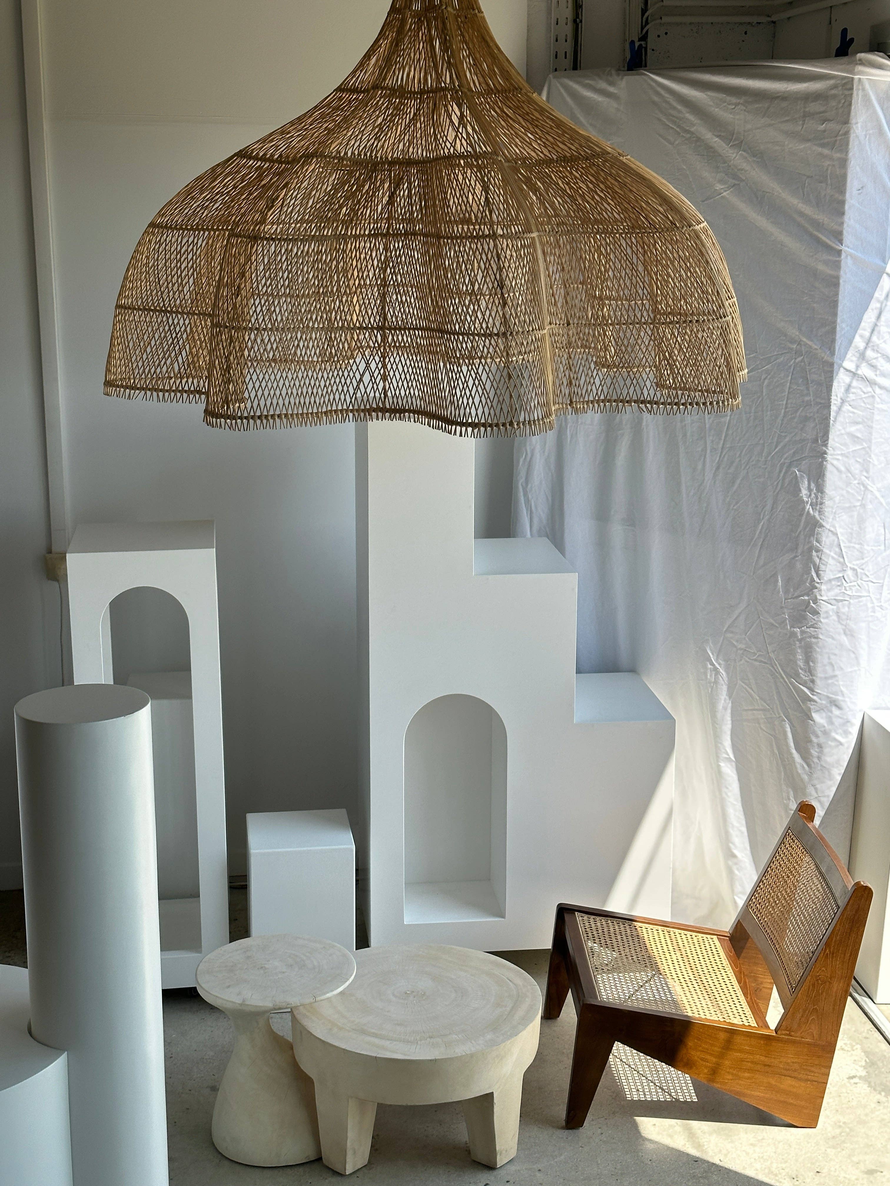 Office Objets - Wholesale Chandelier/Hanging Light - Immense rattan suspension in the shape of a flower, tulip, corolla H:1m; D:1m5048