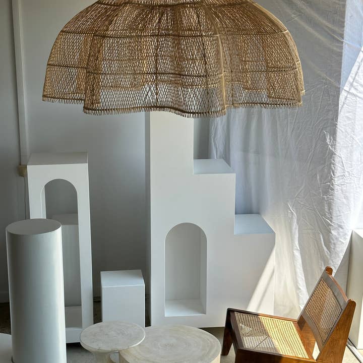 Office Objets - Wholesale Chandelier/Hanging Light - Immense rattan suspension in the shape of a flower, tulip, corolla H:1m; D:1m5048