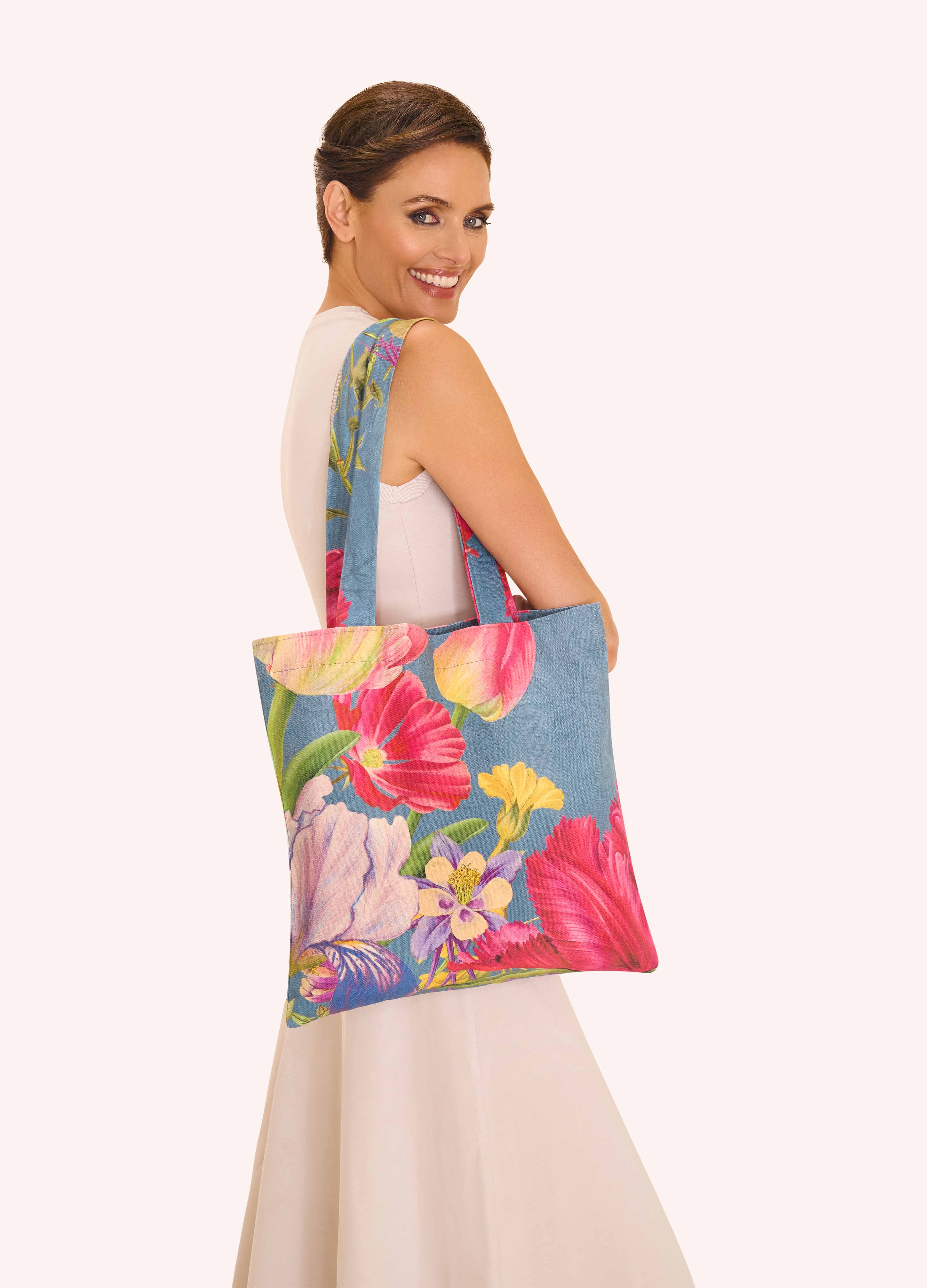 Blue Canvas Tote Bag - Floral Study - Denim for wholesale on Faire1