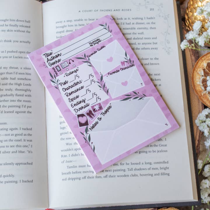 Meaggie Moos - Wholesale Notepad - 4x6 Book Review Post-it Notepad | Love Letters1