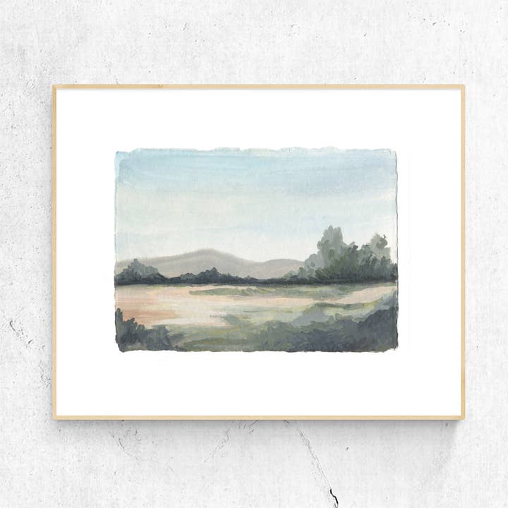 Impression d'art aquarelle Ardennes Road pour la vente par Jessica Frasz Studio