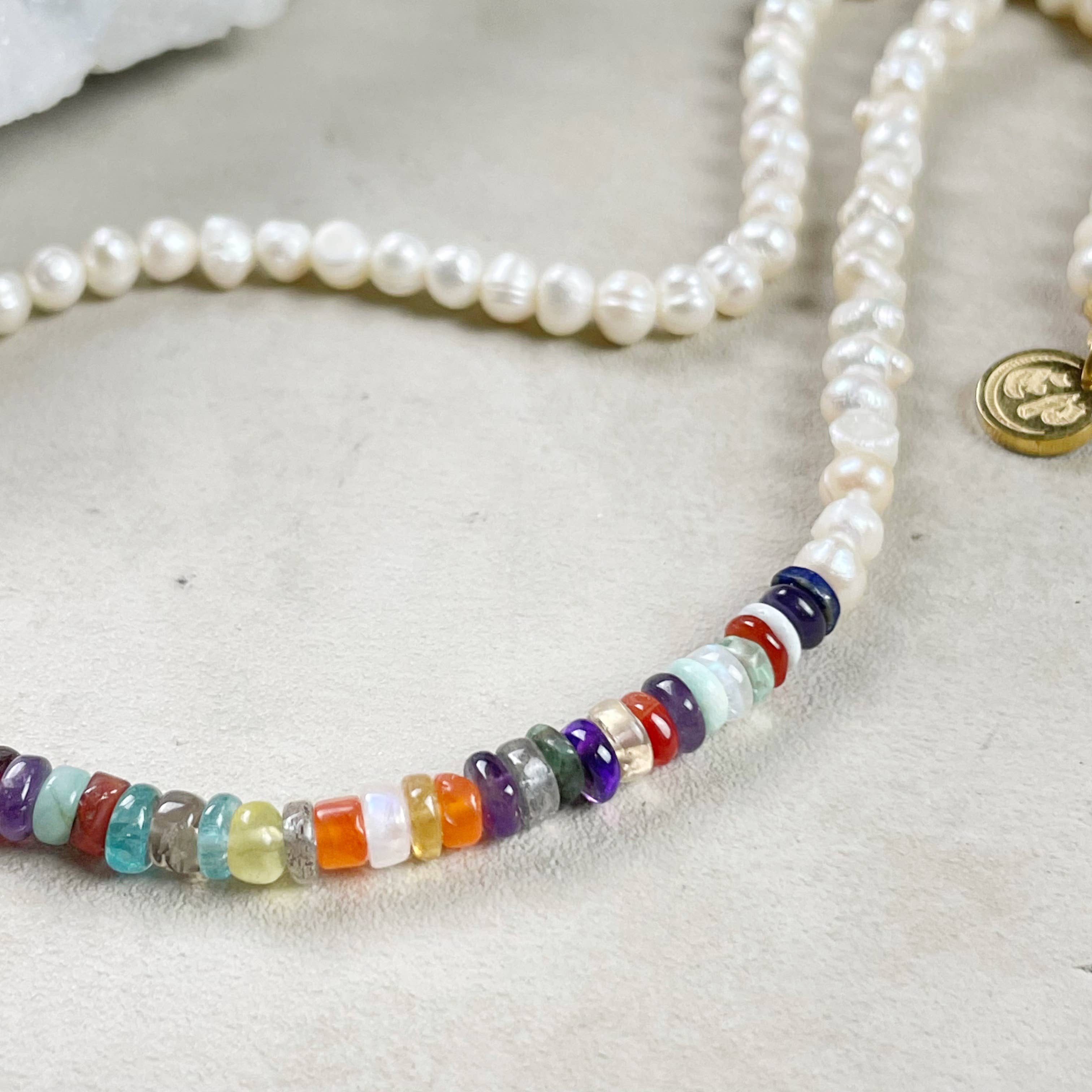 Ewelina Pas Jewelry - Wholesale Beaded/Pearl Necklace - Perla// Pearl Multi Gemstone Beaded Necklace1