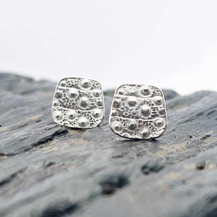 Silver Sea Urchin Earrings - Handmade in Scotland for wholesale by the ticketyboo coo