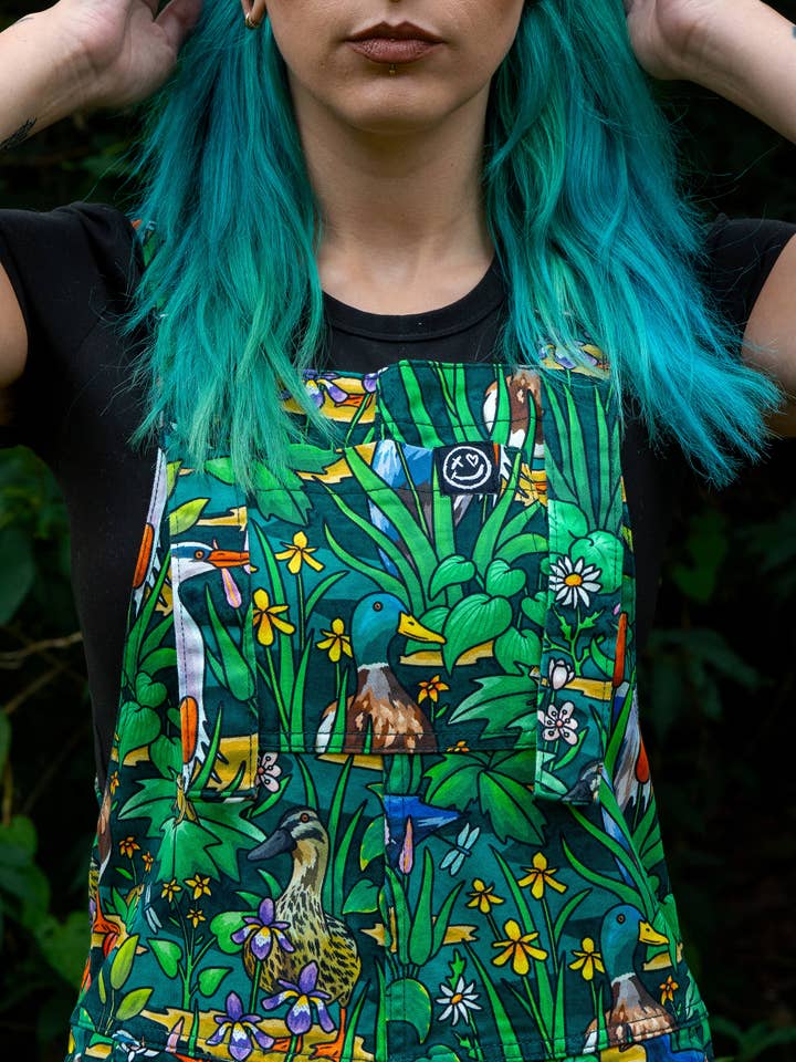 Rebel Romance - Vente Salopette – unisexe - Rebelle Romance Étang Oiseaux Étirement Salopettes5