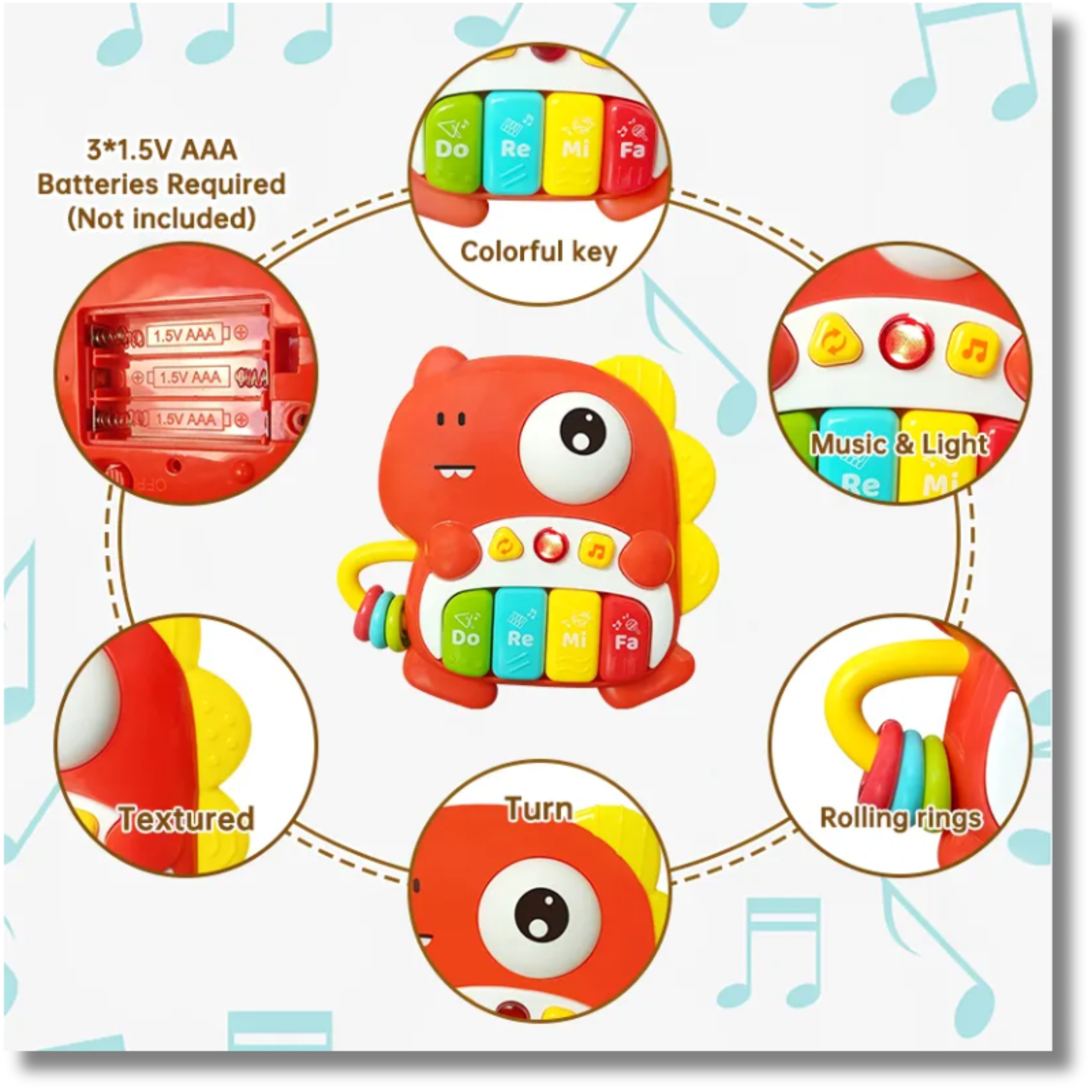JSBlueRidge Toys - Vente Jouet musical – enfant et bébé - Jouet musical lumineux d'éveil pour bébé1