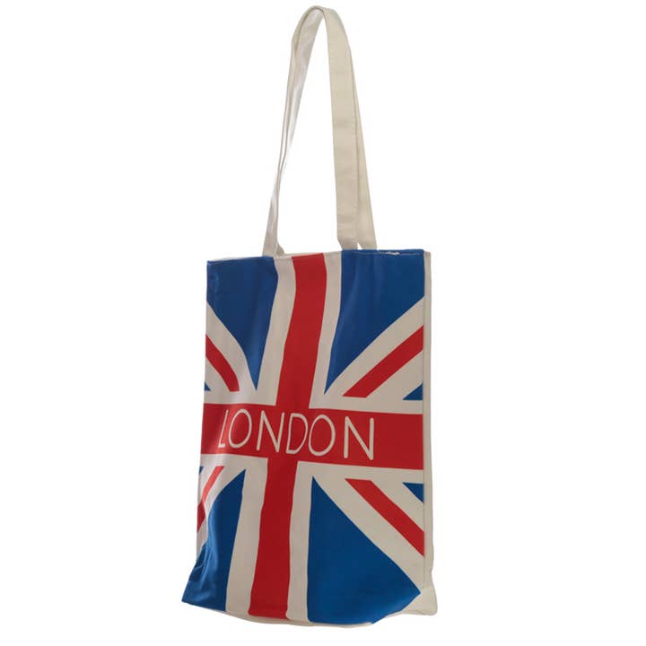 Puckator Ltd – wholesale Grocery/shopping bag – London Union Jack Flag Reusable Zip Up Cotton Bag1