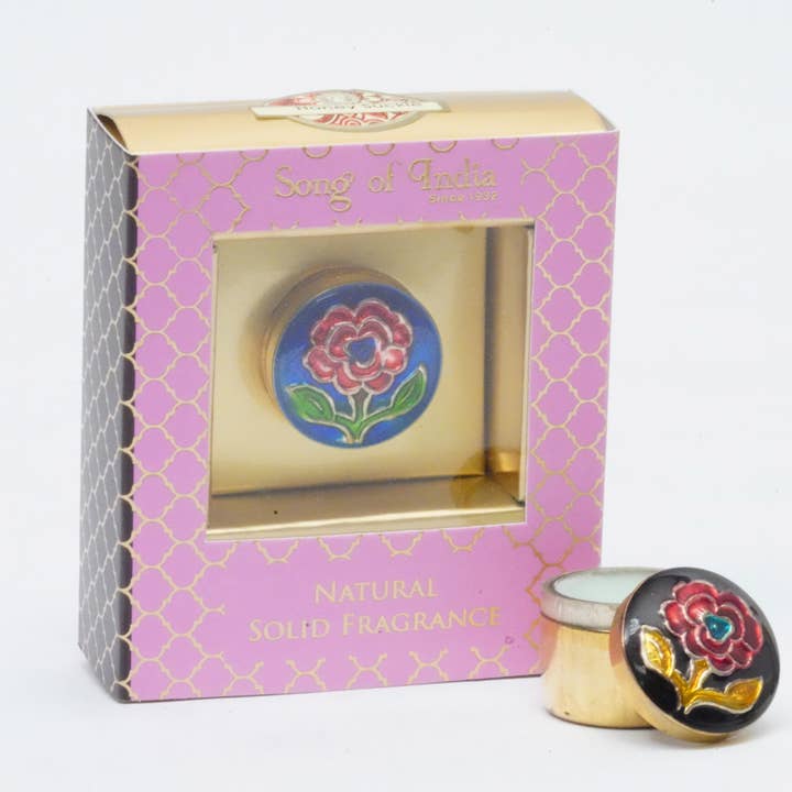 Profumo solido confezionato in barattolo di ottone - Ginestra per la vendita all'ingrosso da parte di R. Expo/Song of India