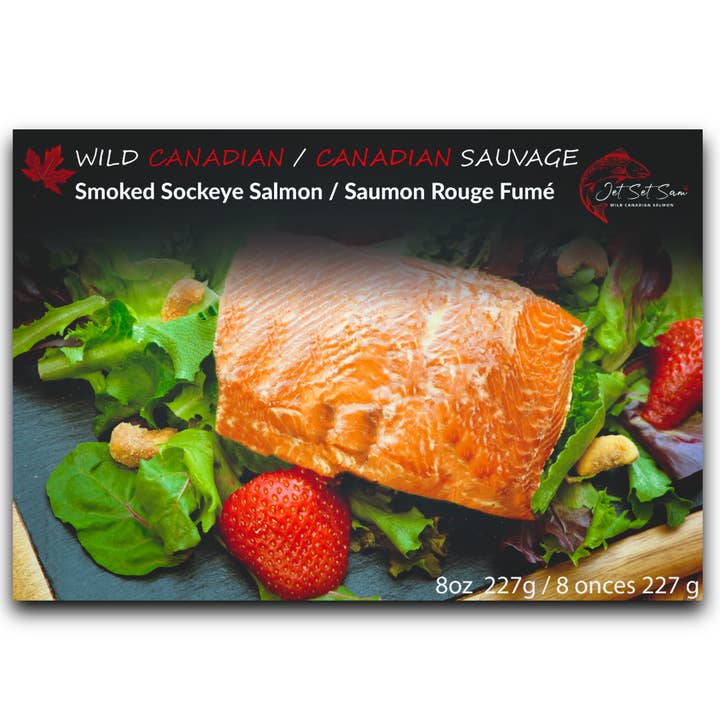 Salmão Fumado Selvagem Canadiano Prateleira Estável 227 Gramas por atacado de Vancouver Smoked Salmon