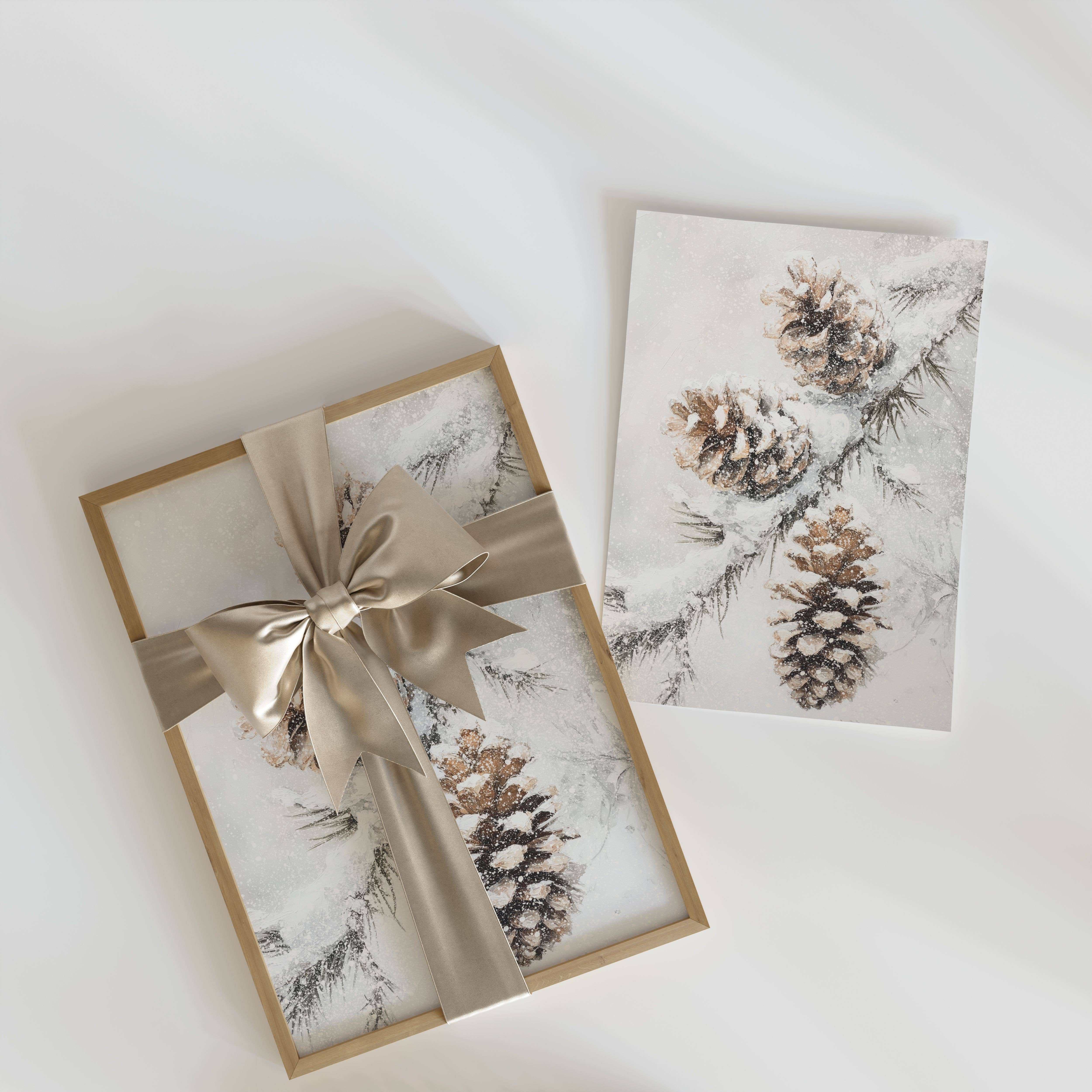 Porter Lane Home – wholesale Art print – Winter Pinecone Art Print2