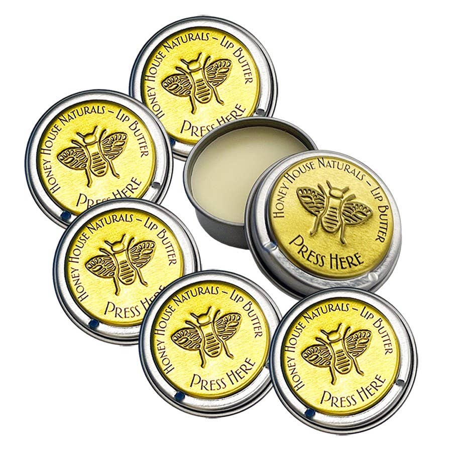 Honey House Naturals - Wholesale Lip Balm - Lip Butter TIN - Pop Top Lid Copper Pot Display - 36 Pieces8