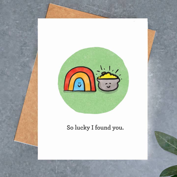 Rainbow Lucky Card for wholesale by Brightspot Design