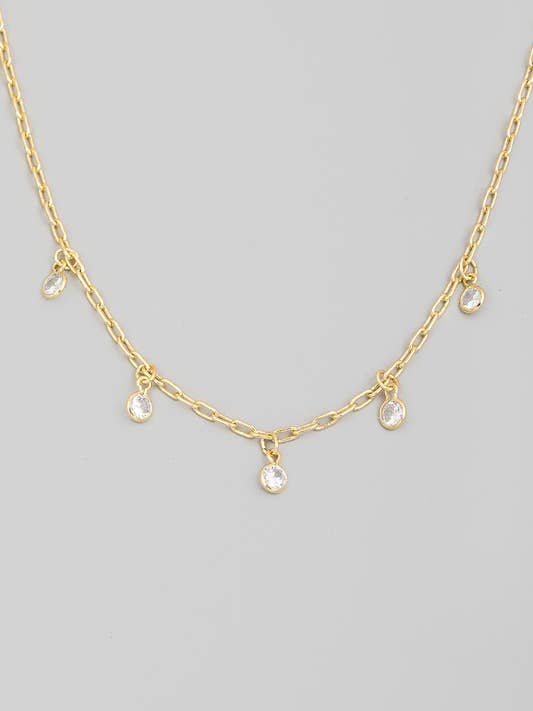 Rhinestone Drop Station Chain Necklace NN7106 for wholesale by anbfashion