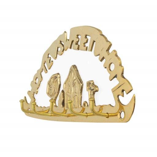 International Gifts Ltd. - Wholesale Wall Hook - Zenn Brass Key Hol. 5 Hooks Home Sweet Home-7620