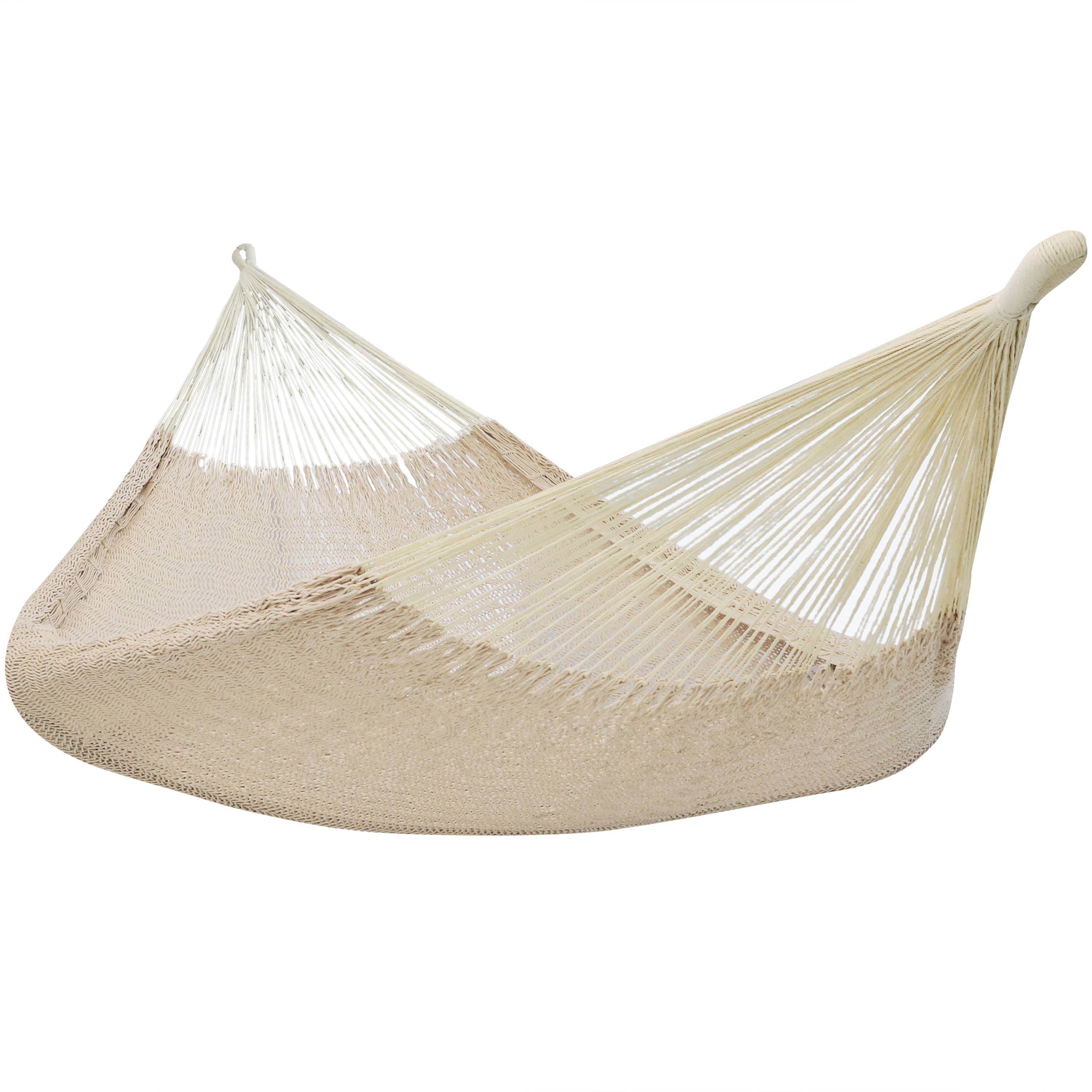 Sunnydaze Decor - Wholesale Hammock - 2-Person Cotton and Nylon Woven Fabric Hammock - Natural1