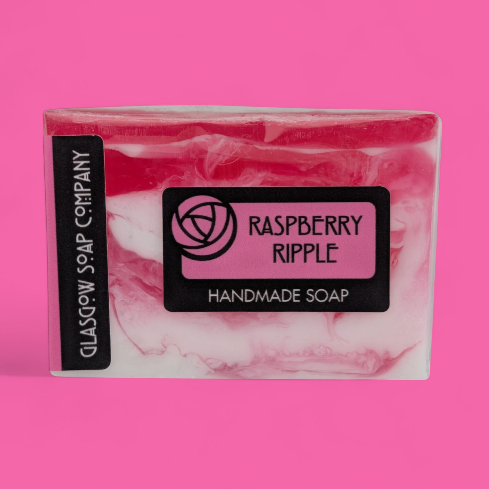 Glasgow Soap Company Ltd – wholesale Bar Soap – Raspberry Ripple Handmade Soap Slice 120g1