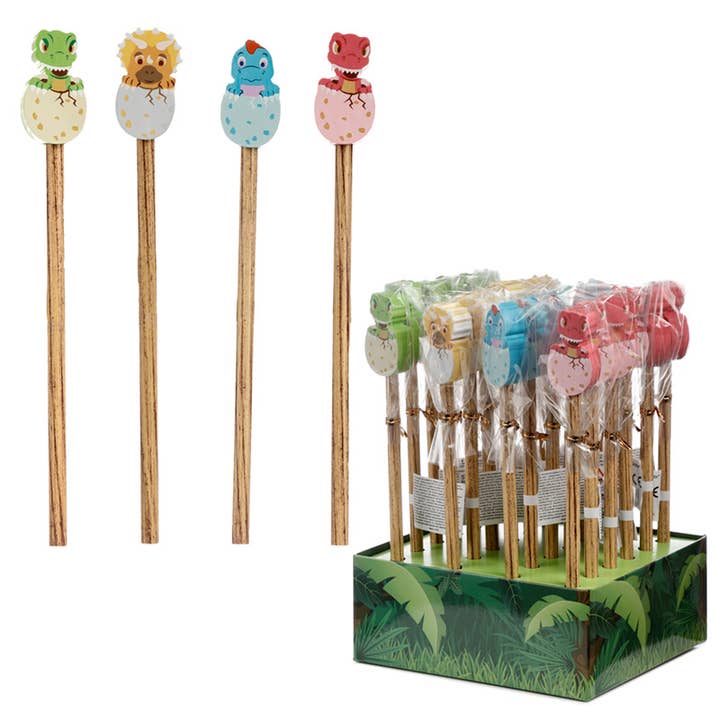 Baby Dinosaur Egg Pencil with Eraser Topper for wholesale by Puckator EU