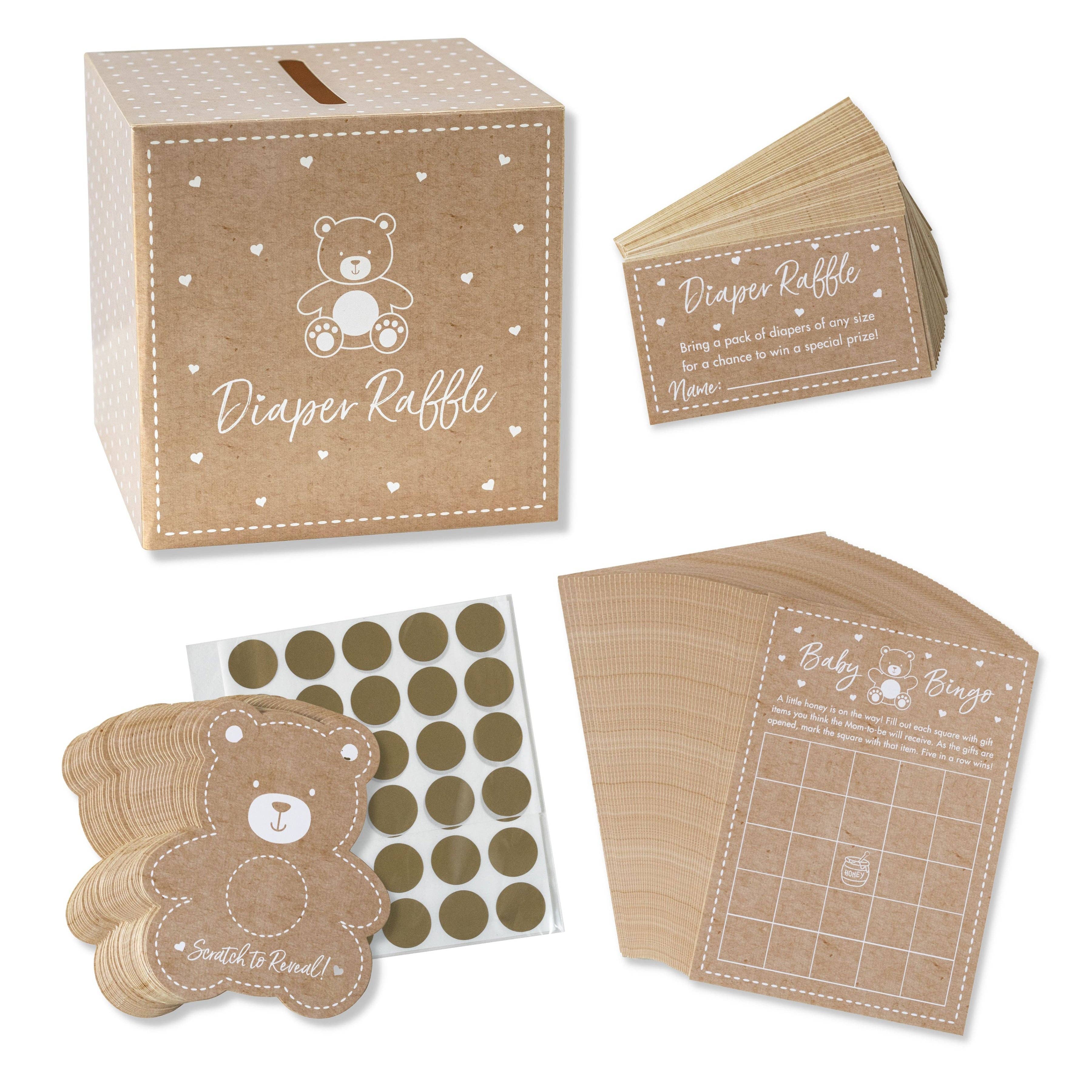 Kate Aspen - Wholesale Card Game - Kraft Bear Diaper Raffle & Scratch Off Game Set8